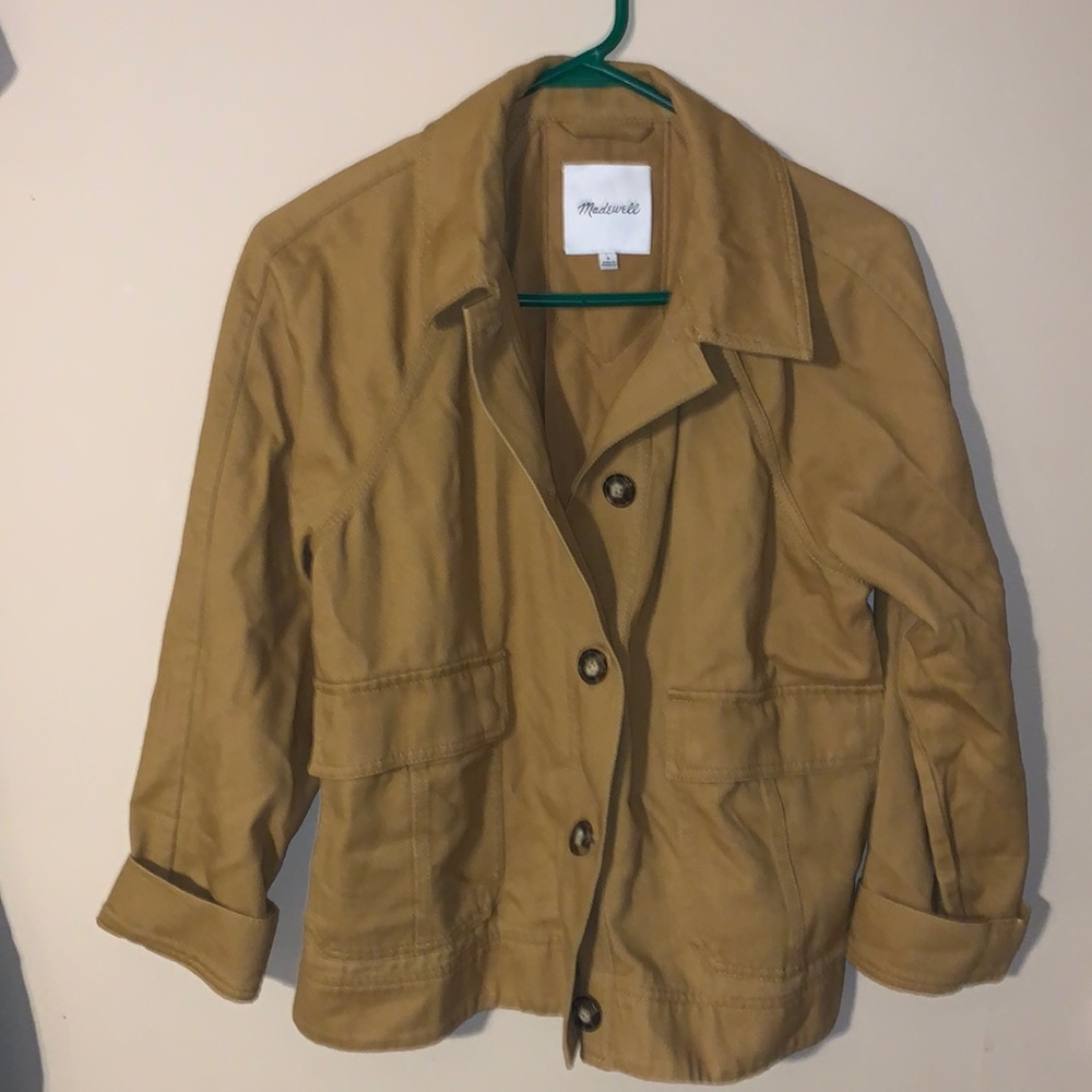 Madewell Mustard Cotton Button-Front Jacket